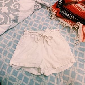 LA Hearts White Paperbag Shorts